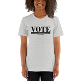 VOTE as if Your Depended on It light gray heather vote t-shirt short-sleeve