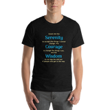 Serenity Prayer funny black heather t-shirt short-sleeve