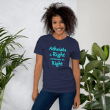 Atheists Do Right just because it's Right navy unisex Short-Sleeve Tee - DiziDazi