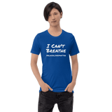 royal blue I can't breathe t-shirt Short-Sleeve - DiziDazi