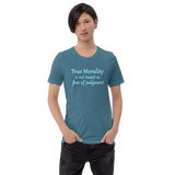 True Morality heather deep teal t-shirt re living right short-sleeve