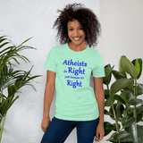 Atheists Do Right just because it's Right light green heather unisex Short-Sleeve Tee - DiziDazi