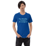 True Morality royal blue t-shirt re living right short-sleeve