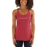 Stop Staring at my Boobs vintage red women's racerback tanktop