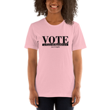 VOTE as if Your Depended on It pink vote t-shirt short-sleeve