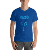 I'm with Stupid - guy humor t-shirt royal blue Short-Sleeve - DiziDazi