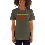 Send a Republican to Russia army green anti-republican t-shirt short-sleeve