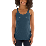 Stop Staring at my Boobs indigo women's racerback tanktop