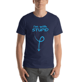 I'm with Stupid -guy humor t-shirt navy Short-Sleeve - DiziDazi