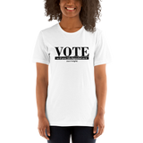 VOTE as if Your Depended on It white vote t-shirt short-sleeve