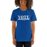 VOTE as if Your Depended on It royal blue vote t-shirt short-sleeve