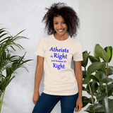 Atheists Do Right just because it's Right soft cream unisex Short-Sleeve Tee - DiziDazi