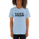 VOTE as if Your Depended on It light blue vote t-shirt short-sleeve