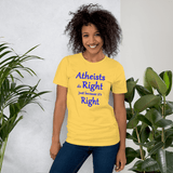 Atheists Do Right just because it's Right yellow unisex Short-Sleeve Tee - DiziDazi