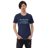 True Morality navy t-shirt re living right short-sleeve