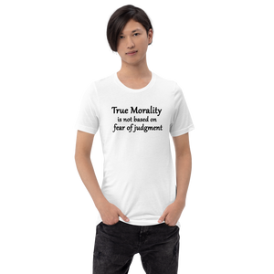 True Morality black t-shirt re living right short-sleeve