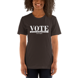 VOTE as if Your Depended on It brown vote t-shirt short-sleeve