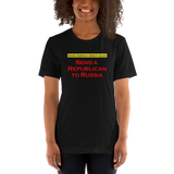 Send a Republican to Russia black anti-republican t-shirt short-sleeve