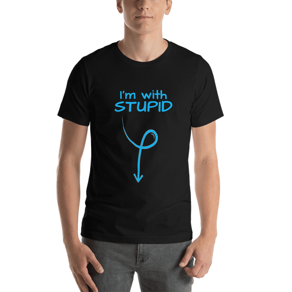 I'm with Stupid -guy humor t-shirt black Short-Sleeve - DiziDazi