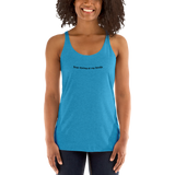 Stop Staring at my Boobs vintage turquoise women's racerback tanktop