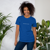 Stop Staring at my Boobs royal blue snarky t-shirt short-sleeve