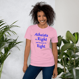 Atheists Do Right just because it's Right lilac unisex Short-Sleeve Tee - DiziDazi