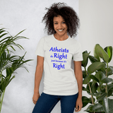 Atheists Do Right just because it's Right silver unisex Short-Sleeve Tee - DiziDazi