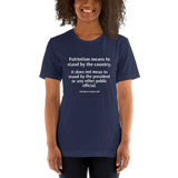 Patriotism Means... navy Short-Sleeve T-shirt patriotism quotation