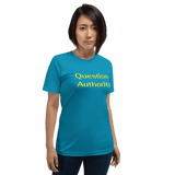 Question Authority t-shirt aqua Short-Sleeve - DiziDazi