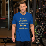 So Many Dicks royal blue anti-GOP short sleeve t-shirt