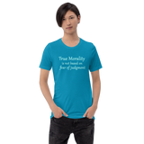 True Morality aqua t-shirt re living right short-sleeve