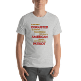 Disgusted American Patriot light gray heather unisex Short-Sleeve Tee - DiziDazi