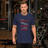 Disgusted American Patriot navy unisex Short-Sleeve Tee - DiziDazi