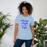 Atheists Do Right just because it's Right light blue unisex Short-Sleeve Tee - DiziDazi