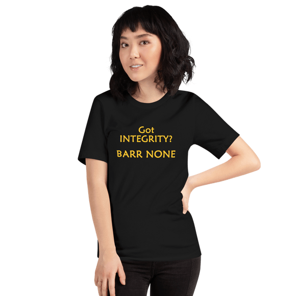 Got Integrity? Barr None black progressive t-shirt Short-Sleeve - DiziDazi