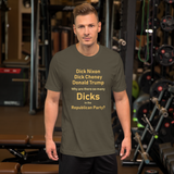 So Many Dicks army green anti-GOP short sleeve t-shirt