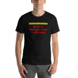 Send a Republican to Russia black heather anti-republican t-shirt short-sleeve