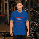 Disgusted American Patriot royal blue unisex Short-Sleeve Tee - DiziDazi