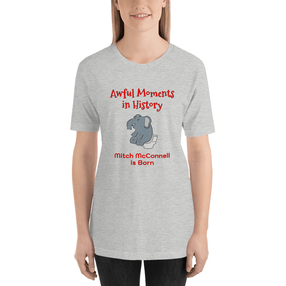 Awful Moments in History...McConnell is Born light gray heather unisex Short-Sleeve Tee - DiziDazi