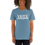 VOTE as if Your Depended on It light blue vote t-shirt short-sleeve