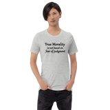 True Morality light gray heather t-shirt re living right short-sleeve