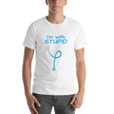 I'm with Stupid -guy humor t-shirt white Short-Sleeve - DiziDazi