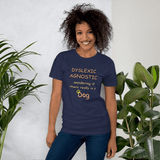 Dyslexic Agnostic navy Short-Sleeve T-shirt - DiziDazi