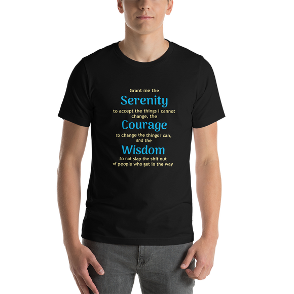 Serenity Prayer funny black t-shirt short-sleeve