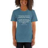 Patriotism Means... heather deep teal Short-Sleeve T-shirt patriotism quotation