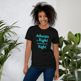 Atheists Do Right just because it's Right black unisex Short-Sleeve Tee - DiziDazi