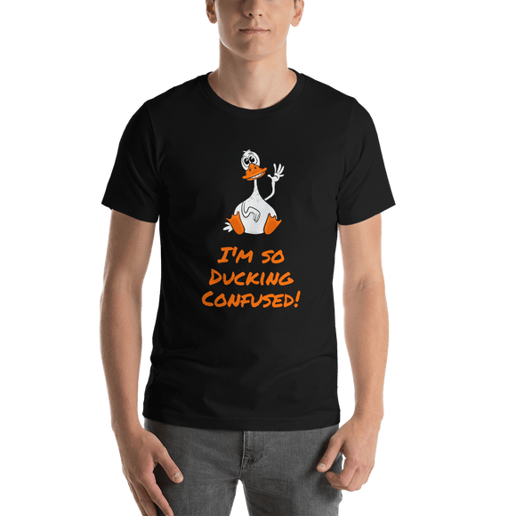 I'm So Ducking Confused! - black silly duck t-shirt Short-Sleeve - DiziDazi