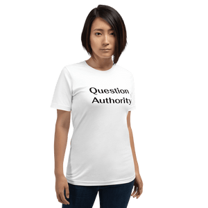 Question Authority t-shirt black Short-Sleeve - DiziDazi