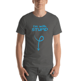 I'm with Stupid -guy humor t-shirt asphalt Short-Sleeve - DiziDazi